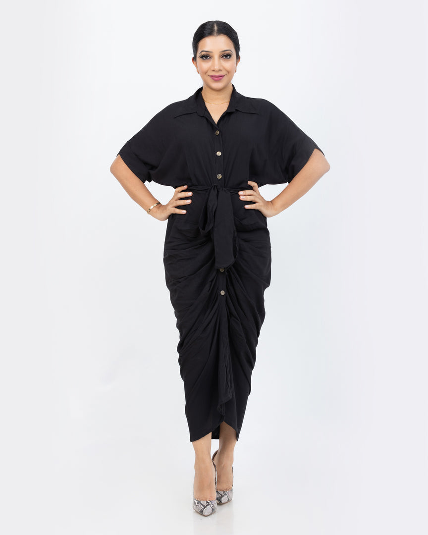 Shortsleeve tie up dress