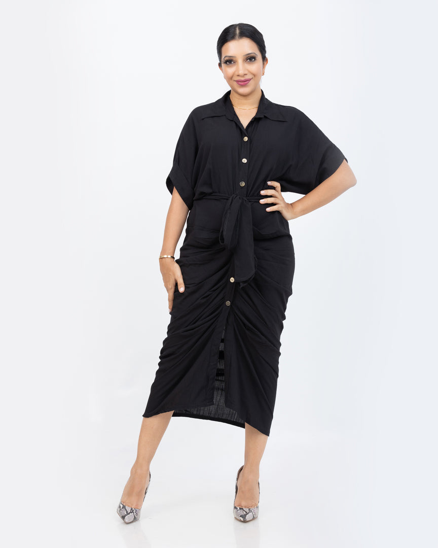 Shortsleeve tie up dress