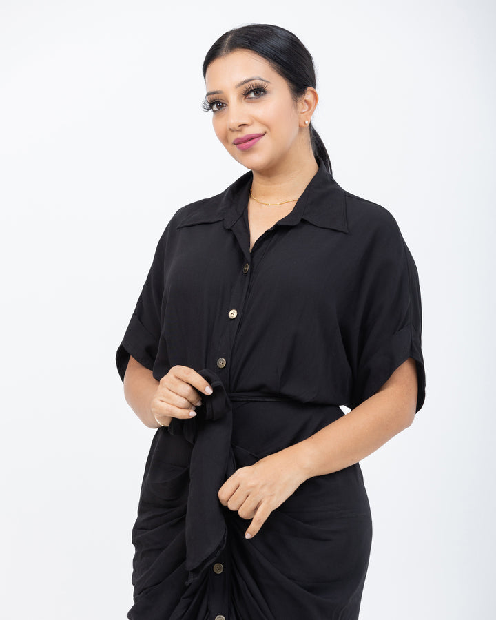 Shortsleeve tie up dress