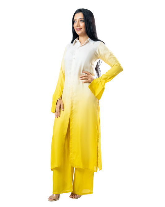 Yellow Ombre Kurtha Outfit