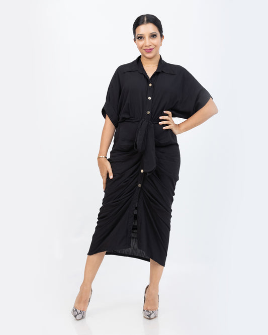 Shortsleeve tie up dress